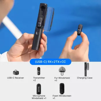 BOYA MAGIC-05 draadloze microfoon 2.4GHz USB-C - zwart