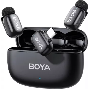 BOYA mini 2-02 draadloos microfoonsysteem 2,4 GHz USB-C - zwart