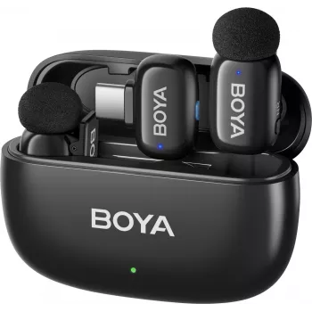 BOYA mini 2-02 draadloos microfoonsysteem 2,4 GHz USB-C - zwart