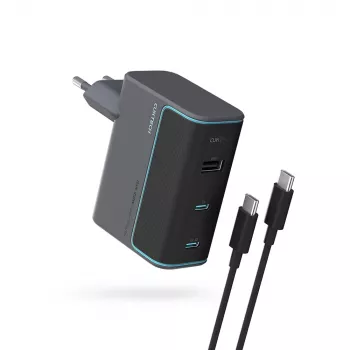 CUKTECH CUKAD1003EUG GaN 100W 2x USB-C 1x USB-A oplader met USB-C-kabel - grijs