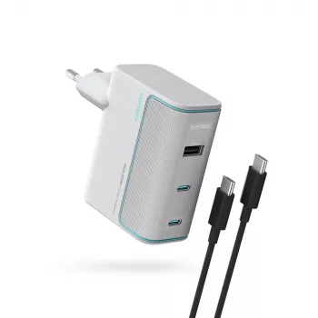 CUKTECH AD1003EU 100W GaN wandlader 2x USB-C + USB-A met kabel - wit