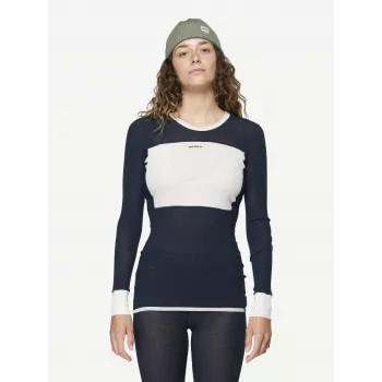 Devold Wool Mesh 190 Shirt dames baselayer - Ink/Offwhite, maat S