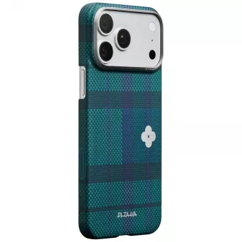 PITAKA Flora in Grid Edge Case voor iPhone 17 Pro Max - Forest Dawn