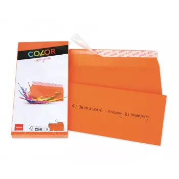 ELCO Color envelop C5/6 (114 x 229 mm), zonder venster, zelfklevend, 100 g/m², Oranje, 25 stuks (74617.82)