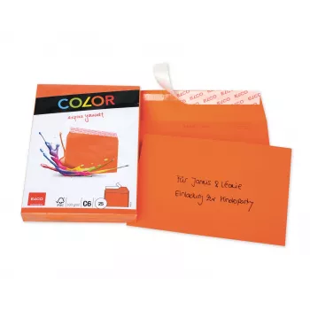 ELCO Color envelop C6 (114 x 162 mm), zonder venster, zelfklevend, 100 g/m², Oranje, 25 stuks (74634.82)