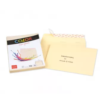 ELCO Color envelop C5 (162 x 229 mm), zonder venster, zelfklevend, 100 g/m², Chamois (crème), 25 stuks (74618.41)