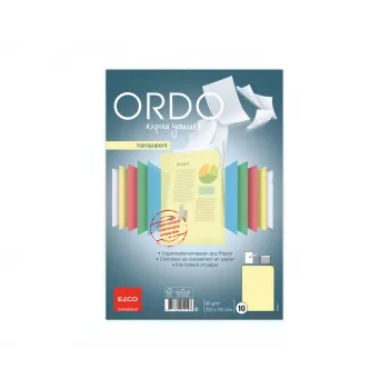 ELCO Ordo Transparante organisatiemap A4, 220 x 310 mm, 80 g/m², Geel, 10 stuks (73696.74)