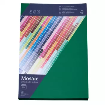 Artoz Papier Mosaic enveloppen DIN C5 zonder venster dennengroen nat te plakken 20 stuks