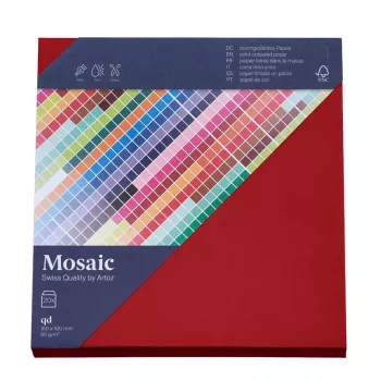 Artoz Mosaic vierkante enveloppen vuurrood zonder venster gegomd 20 stuks (155x155 mm, 100 g/m²)