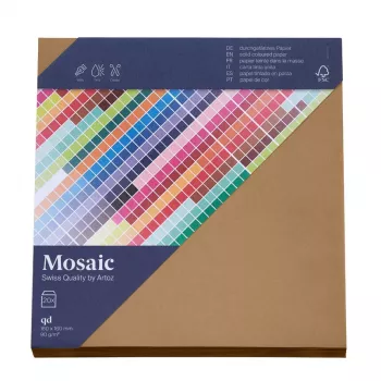 Artoz Papier Mosaic vierkante enveloppen, naturel, gegomd, 20 stuks (155 x 155 mm)