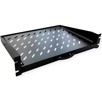 VALUE 19-inch 1U uitschuifbare lade, 450 mm nuttige diepte, 20 kg draagvermogen, zwart