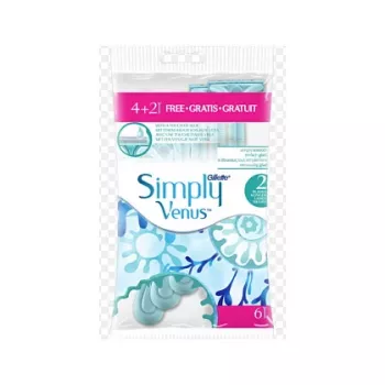 Gillette Simply Venus 2 Wegwerpscheermesjes - Blauw - 6 stuks