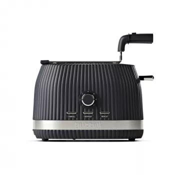 Guzzini Sous Chef toaster met inklapbare tangen grijs 2-sleuf broodjeswarmer ontdooien
