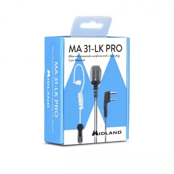 Midland MA 31LK Pro bedrade headset met akoestische buis - zwart/transparant