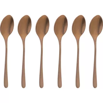 Sambonet Taste PVD 6 espressolepel set antiek koper