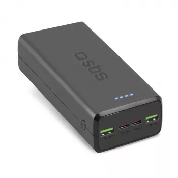 SBS powerbank 30000 mAh Power Delivery 20W multi-poort zwart