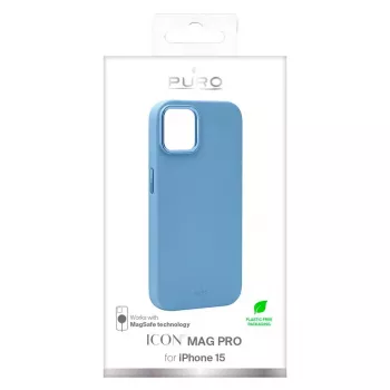 Puro ICON Mag Pro Case voor Apple iPhone 15 6,1 inch MagSafe lichtblauw PUIPC1561ICONMPLBL