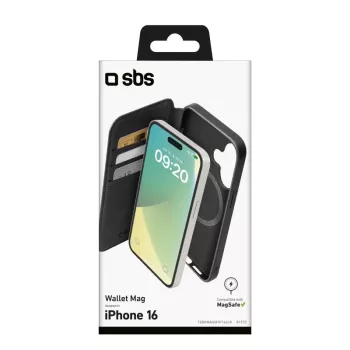 SBS Wallet Case MagSafe-compatibel voor iPhone 16 zwart