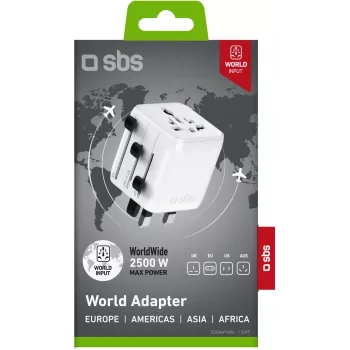 SBS TEADAPTUNI universele reisadapter - wit