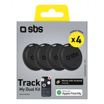 SBS universele tracker Track My Dual set van 4 - zwart