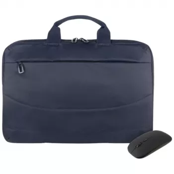 Tucano Idea 15,6 inch notebooktas lichtblauw met draadloze muis