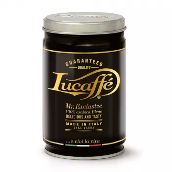 Lucaffe Mr. Exclusive 100% Arabica gemalen koffie 250g Metalen blik