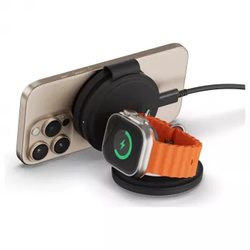 Satechi OntheGo 3-in-1 draadloze oplader met Qi2, zwart, 15W, ST-QTG31K