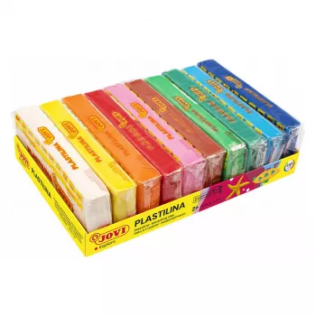 JOVI Plastilina modelleerklei, gemengde 10 kleuren, elk 150 g