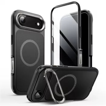 SUPCASE i-Blason Ares Flip MagSafe-hoes met geïntegreerde schermbescherming voor Apple iPhone Air, zwart