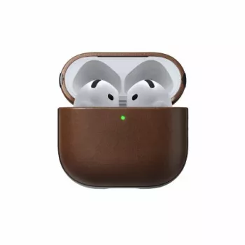 NOMAD GOODS Modern Leather Case voor Apple AirPods 4 bruin