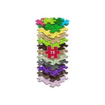 MUFFIK orthopedische sensorische matten set 15-in-1, in elkaar grijpende puzzeltegels voor correctie van knikvoeten, 15 delen, meerkleurig