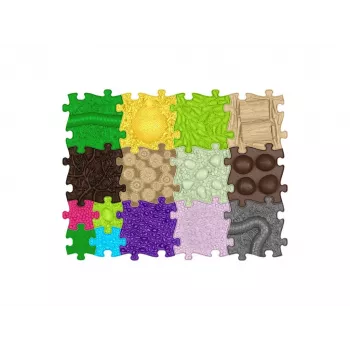MUFFIK orthopedische sensorische matten set 15-in-1, in elkaar grijpende puzzeltegels voor correctie van knikvoeten, 15 delen, meerkleurig
