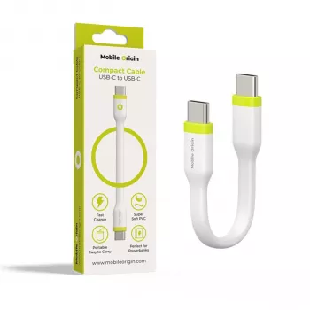 Mobile Origin Compact kabel USB-C naar USB-C wit 10cm