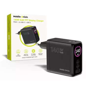 Mobile Origin 140W GaN-oplader PW21 2x USB-C + 2x USB-A