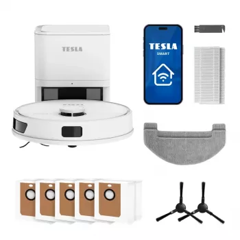 Tesla RoboStar iQ660 Plus Zuigrobot met LiDAR-navigatie, dweilfunctie en laadstation, Wit