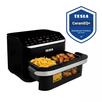 TESLA Aircook DualHeat QD575 XXL Heteluchtfriteuse 10 L, zwart