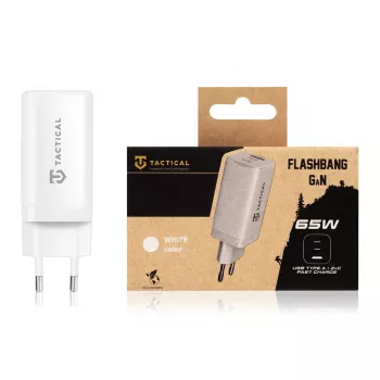 Tactical Adapter FlashBang GaN witte 65W USB-C-oplader