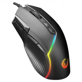 Rampage Comfort gaming-muis, programmeerbaar, 12800 DPI RGB, zwart