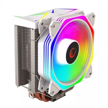Rampage Octagon C50 CPU-luchtkoeler, 120mm ARGB-ventilator, wit, LGA 1700/AM5
