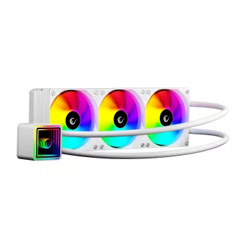 Rampage INFINITE V360 all-in-one vloeistof-CPU-koeler 360mm ARGB, temperatuurweergave, wit