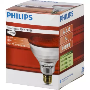 Philips infraroodlamp PAR38 IR 100W E27 230V rood
