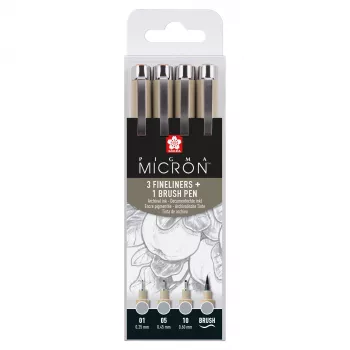 Sakura Pigma Micron fineliner pennen set cool gray 4-delig