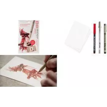 Sakura Samurai tekenset zwart 6 pennen