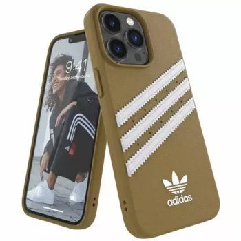 Adidas Originals Moulded PU Case voor iPhone 13 Pro Max 6,7 inch beige-goud