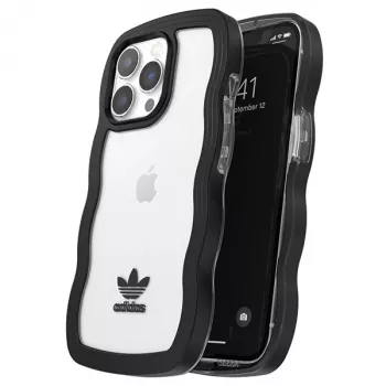 Adidas OR Wavy Case voor iPhone 13 Pro / iPhone 13 6,1 inch zwart transparant