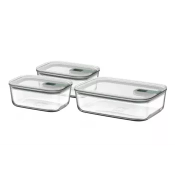 MEPAL EasyClip bewaarbakken-set, Nordic Green, 3-delig (2x 0,7 L, 1x 1,5 L)