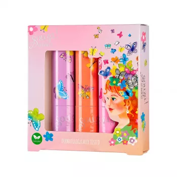 Souza! Kinder lippenbalsem set 3 stuks - verschillende fruitige geuren, vochtinbrengend, hydraterend, beschermend, dermatologisch getest, parabeenvrij, ftalaatvrij, niet-toxisch, draaistift, geschenkset