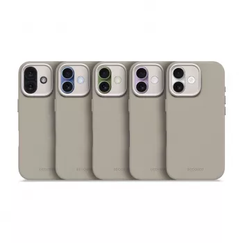 Decoded AntiMicrobial Silicone Back Cover voor iPhone 17 MagSafe-compatibel Soft Taupe