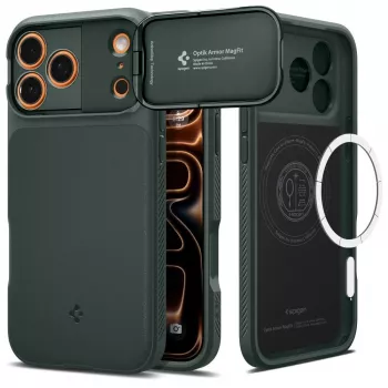 Spigen Optik Armor Mag MagSafe iPhone 15 Pro Abyss Green