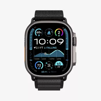 Spigen WBF1 band Apple Watch 8 / 9 / 10 / 11 / SE / Ultra (44 / 45 / 46 / 49 mm) zwart